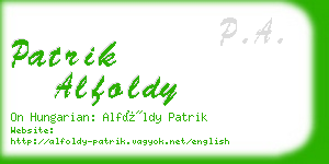 patrik alfoldy business card